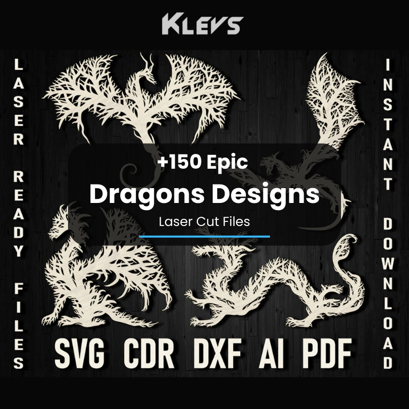 150 Epic Dragon Laser Cut Designs