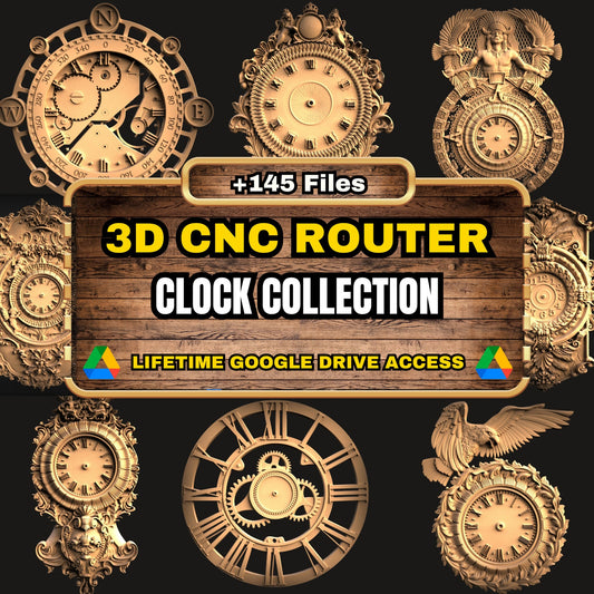 Clock Collection 3D CNC Router STL Pack