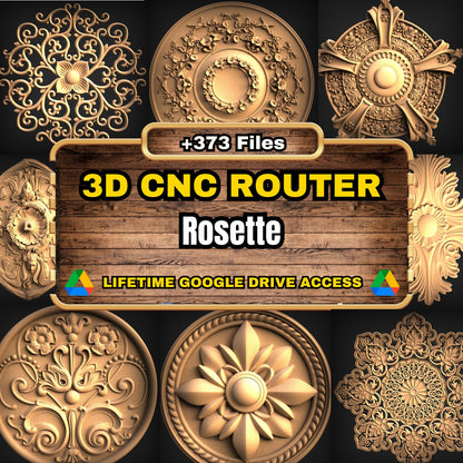Rosette 3D CNC Router STL Pack