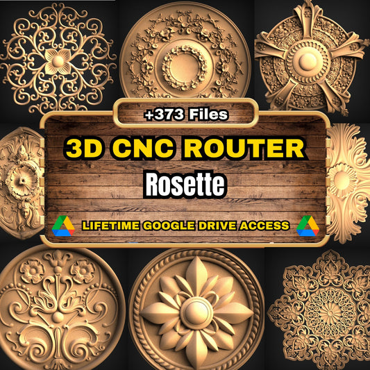 Rosette 3D CNC Router STL Pack